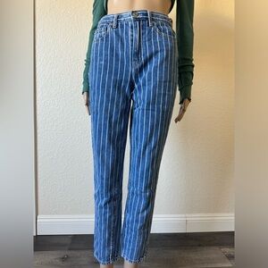 American eagle striped mom jean medium wash